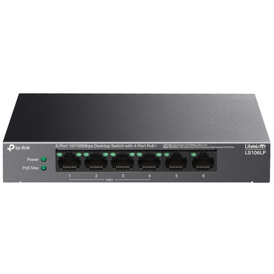 Комутатор TP-Link LS106LP 6 портів Fast Ethernet PoE+ 41 Вт Зображення