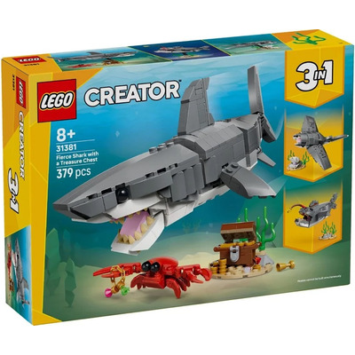 Конструктор LEGO Creator 3 в 1 Люта акула зі скринею скарбів 379 деталей Зображення
