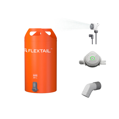 Контейнер для води Flextail Tiny Shower Bucket з електронасосом і душем, 20 л, помаранчевий Зображення