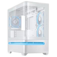 Корпус для ПК ASUS Prime AP202 ARGB mATX, белый, стекло, 3 вентилятора Изображение