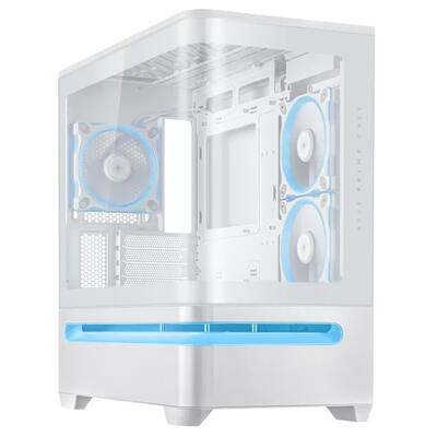 Корпус для ПК ASUS Prime AP202 ARGB mATX, белый, стекло, 3 вентилятора Изображение