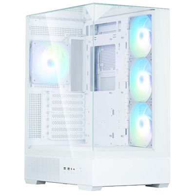Корпус для ПК Zalman P40 Prism Plus білий, скло, 4 ARGB вентилятори, ATX, Mid Tower Зображення