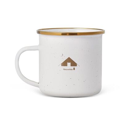 Кружка эмалированная Naturehike CNK2300CW013 350мл с золотым ободком Изображение