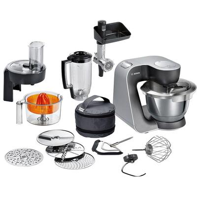 Кухонная машина Bosch MUM58M59, 1000 Вт, чаша 3.9 л, 11 насадок, серая Изображение