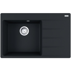Кухонная мойка Franke Centro CNG 611-78 TL фрагранит 78 см, черный матовый, врезная с крылом Изображение
