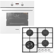 Кухонный комплект Hansa FCGW683299 электрический духовой шкаф и газовая варочная панель белый Изображение