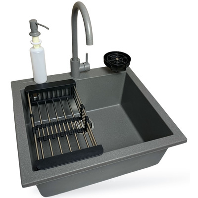 Кухонний набір Adamant Univer, штучний камінь, сірий, квадрат Зображення