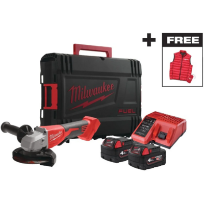 Кутова шліфмашина акумуляторна Milwaukee M18 BLSAG125XPD-402X 125 мм 18 В безщіткова 2×4.0 А·год кейс Зображення
