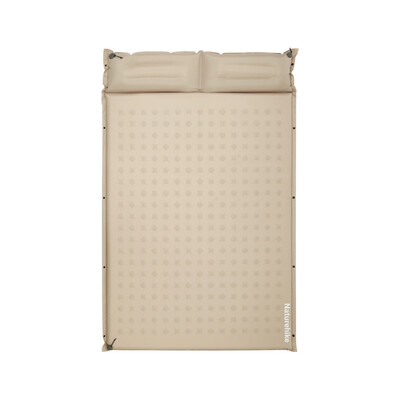Килимок надувний двомісний Naturehike CNK2550WS025 з подушкою, 200x130 см, 3 см, бежевий Зображення