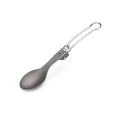 Ложка складная Naturehike Titanium NH19C001-J серая с мешочком Изображение