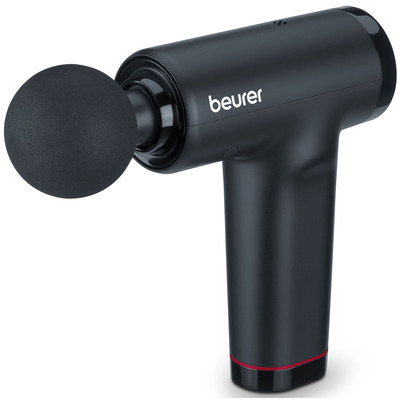 Масажний пістолет Beurer MG 89 CompactPower, перкусійний, 5 рівнів, 3 насадки, чорний Зображення