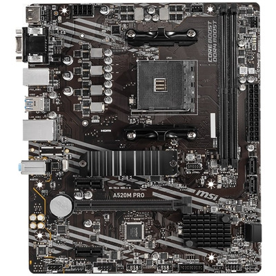 Материнская плата MSI A520M PRO mATX AM4 DDR4 M.2 HDMI DP VGA SATA Изображение
