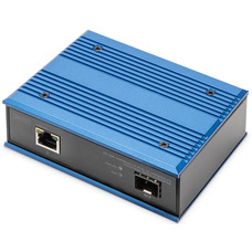 Медиаконвертер Digitus DN-652104-1 промышленный Gigabit PoE+, RJ45, SFP, DIN-рейка Изображение