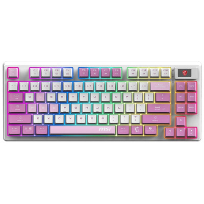 Механическая клавиатура MSI FORGE GK600 TKL W фиолетовая, беспроводная, линейные переключатели, RGB Изображение