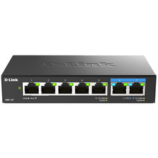 Сетевой коммутатор D-Link DMS-107 2x2.5G, 5x1G, без вентилятора, металл Изображение