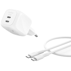 Сетевое зарядное устройство Belkin 50 Вт 2xUSB-C GaN белое с кабелем 1 м Изображение