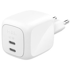 Сетевое зарядное устройство Belkin WCH020KQWH 67 Вт GaN, 2xUSB-C, белый Изображение