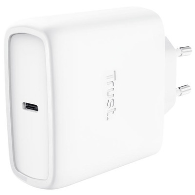 Сетевое зарядное устройство Trust Maxo 65Вт GaN USB-C, кабель 2м, белый Изображение