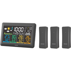 Метеостанция Sencor SWS6300 с 3 датчиками, настольная, электронная, черная Изображение