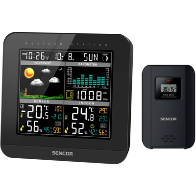 Метеостанція Sencor SWS5800 з РК-дисплеєм і бездротовим датчиком Зображення