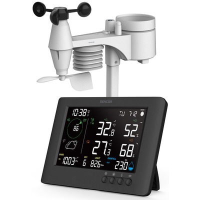 Метеостанція Sencor SWS10500WIFI WiFi, кольоровий дисплей, сенсори 7-в-1 Метеостанція Sencor SWS10500WIFI WiFi, кольоровий дисплей, сенсори 7-в-1 Зображення