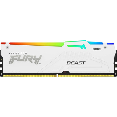 Модуль пам’яті Kingston FURY Beast DDR5 16GB 6000 МГц білий RGB, радіатор Зображення