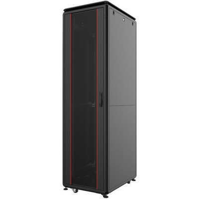 Монтажна шафа підлогова MIRSAN MR.GTV26U61DE.01 26U, 600x1000 мм, скляні двері, чорна Зображення