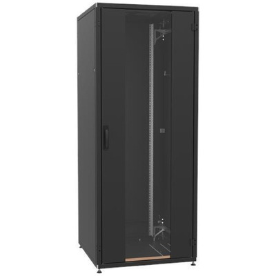 Монтажна шафа підлогова ZPAS SZB IT 42U 800x1000 мм, скляні двері, чорна Зображення
