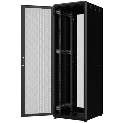 Монтажна шафа підлогова MIRSAN GTV 42U 600x600 чорна, IP20, перфорація 63% Зображення