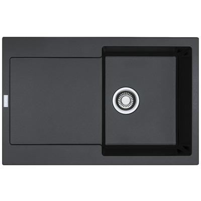 Кухонная мойка Franke CNG 611-78 XL, врезная, гранит, с крылом, черная матовая Изображение