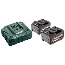 Набор аккумуляторов и зарядного устройства Metabo 18В 2х4А·ч Li-Power, ASC 55 Изображение