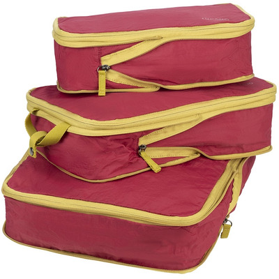 Набір чохлів для пакування одягу Tucano Pigio Travel 3 в 1 бордо, RPET Зображення