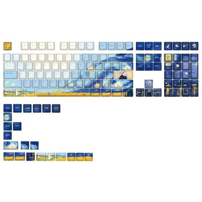 Набір кейкапів Varmilo 130K-110FA-R-V Van Gogh Cherry PBT, 130 клавіш Зображення