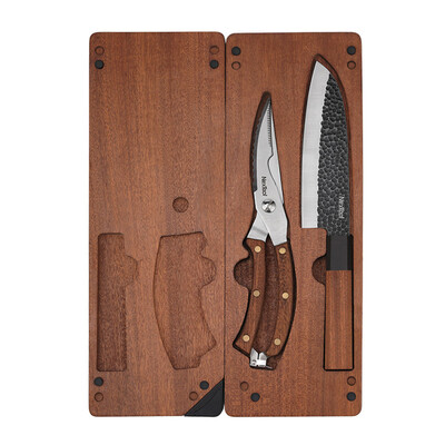 Набор ножей NexTool Camp Chef туристический, сталь 30Cr13, доска Sapele Изображение