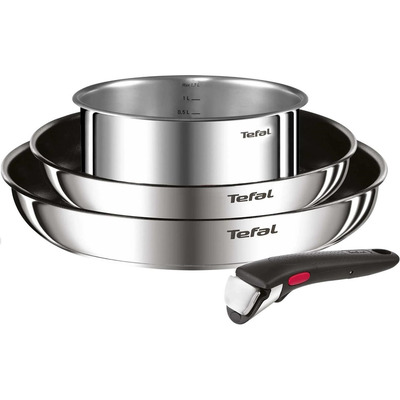 Набор посуды Tefal Ingenio Cook Eat 4 предмета, нержавеющая сталь, антипригарное покрытие Изображение