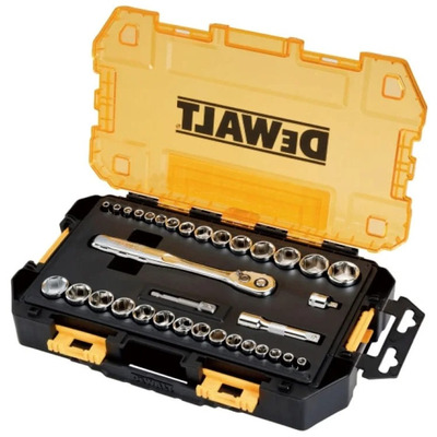 Набір торцевих головок DeWALT DWMT45034-0 у пластиковому кейсі, 34 предмети, сталь, храповий механізм Зображення