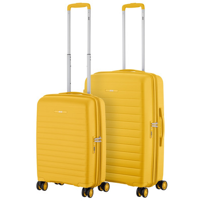 Набор чемоданов 2E Aero янтарно-желтые, полипропилен, M+S, TSA, 4 колеса Изображение
