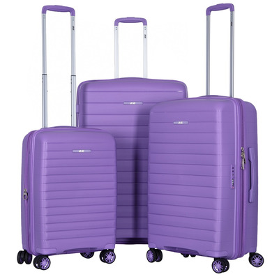 Набір валіз 2E Aero поліпропілен лавандовий TSA 4 колеса L+M+S Зображення