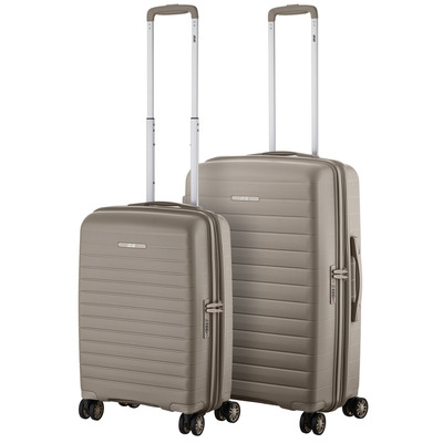 Набор чемоданов 2E Aero полипропилен TSA 4 колеса серо-коричневый (M+S) Изображение
