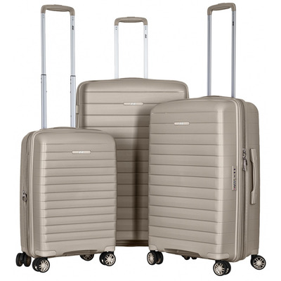 Набір валіз 2E Aero поліпропіленовий (L+M+S), TSA, 4 колеса, сіро-коричневий Зображення
