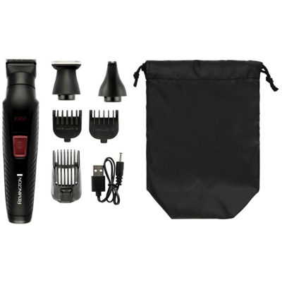 Набір для стрижки Remington Graphite Series Multi-grooming Kit G12, 6 насадок, акумулятор, графітове покриття, чорний Зображення