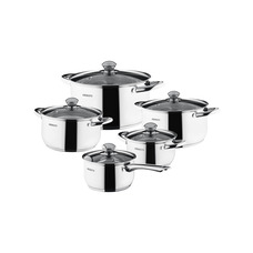 Набор посуды ARDESTO Gemini Gourmet Varese, 10 предметов, нержавеющая сталь, стеклянные крышки Изображение