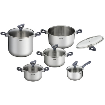 Набір посуду Tefal Daily Cook G712SA55, 10 предметів, нержавіюча сталь Зображення