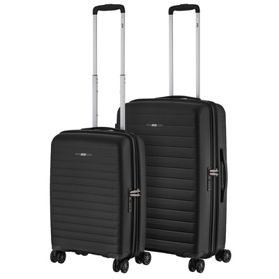 Набор чемоданов 2E Aero M+S черный полипропилен TSA замок 4 колеса Изображение