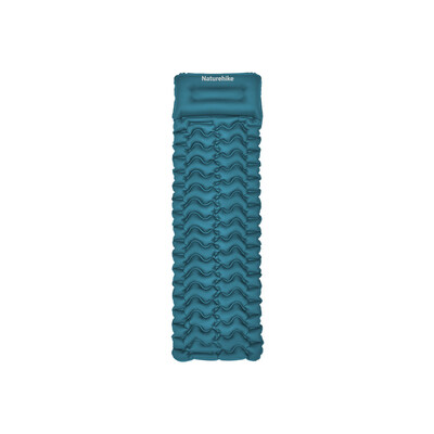 Надувний матрац Naturehike CNK2550WS019, 65 мм, з подушкою та мішком для надування, синій Зображення