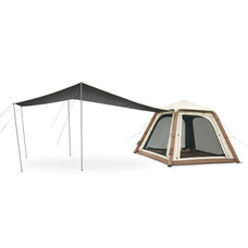 Палатка четырехместная надувная с тентом Naturehike Ango CNK2550WS017, коричневая, автоматическая UPF50+, 240x240x180 см Изображение