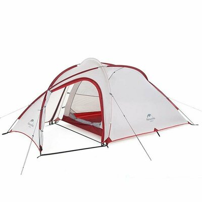 Палатка Naturehike Hiby NH19ZP005 4-местная с тамбуром серо-красная Изображение