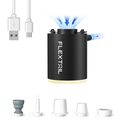 Насос-ліхтар кемпінговий Flextail Tiny Pump X, 3-в-1, чорний, 180 л/хв Зображення