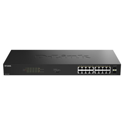 Некерований комутатор D-Link DGS-1018P 16xPoE 2xSFP 240Вт металевий корпус Зображення