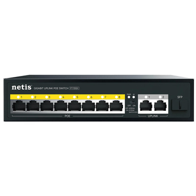 Некерований комутатор Netis P110GH 8xFE PoE, 3xGE, сталевий корпус Зображення